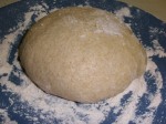 The round loaf after rising for about 40 minutes.
