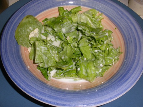 Local lettuce with homemade dressing.